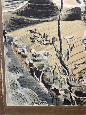 Lot 1142 - Paul Nash (1889-1946) signed lithograph - Avebury, Landscape of the Megaliths, 1937, signed in pencil lower right, 50.5cm x 76cm, in glazed frame