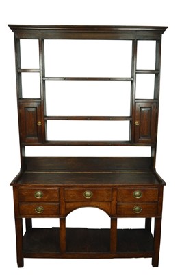 Lot 1359 - George III oak high dresser