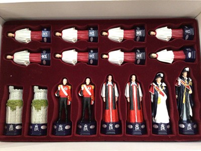 Lot 1956 - Studio Anne Charlton Diamond Jubilee chess set, Corgi Golden Jubilee model of the Royal Coach, another similar