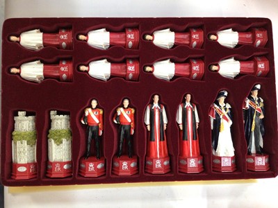 Lot 1956 - Studio Anne Charlton Diamond Jubilee chess set, Corgi Golden Jubilee model of the Royal Coach, another similar