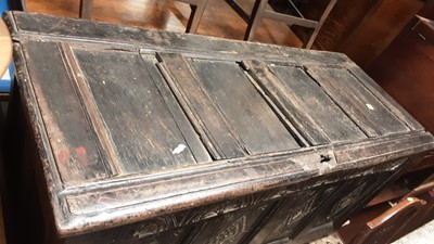 Lot 1170 - Antique oak coffer