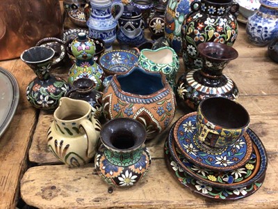 Lot 34 - Collection of Swiss Thun and other similar pottery