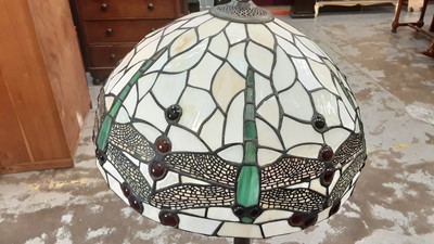 Lot 1027 - Tiffany style standard lamp with dragonfly shade, approximately 155cm high