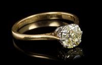 Lot 414 - Diamond single stone ring, the old cut diamond...