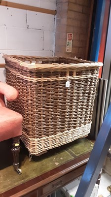 Lot 1165 - Woven wicker log basket