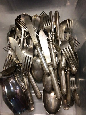 Lot 301 - Group of silver plated cutlery, some with white metal handles etc