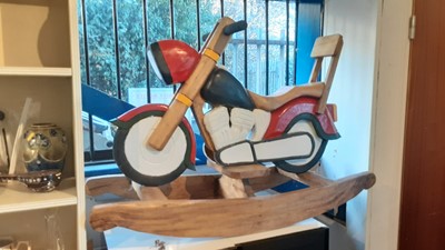 Lot 1179 - Handmade motorbike rocking horse