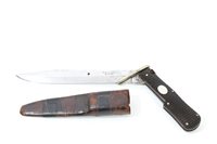 Lot 724 - Good quality folding hunting knife with black...