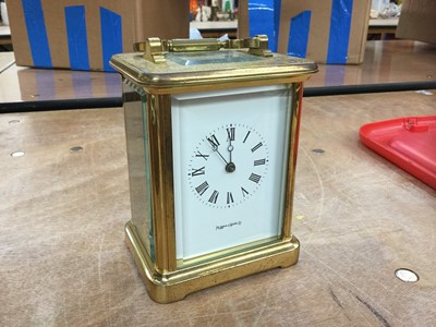 Lot 418 - Contemporary Mappin & Webb Brass carriage clock