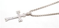 Lot 418 - Italian white and yellow gold (18ct) cross...