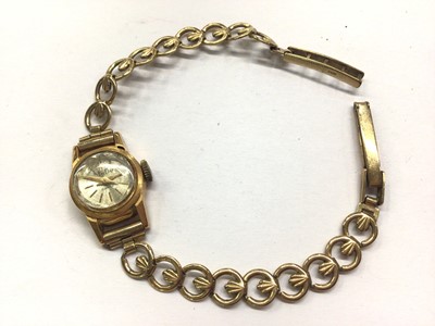 Lot 837 - 18ct gold cased MuDu wristwatch on 9ct gold bracelet