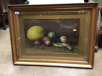 Lot 595 - Oil on canvas still life