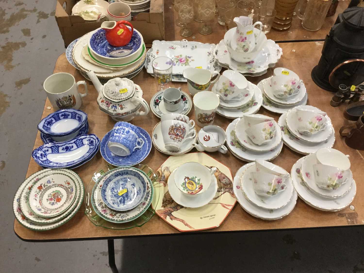 Lot 444 - Late 19th century German porcelain teaset,