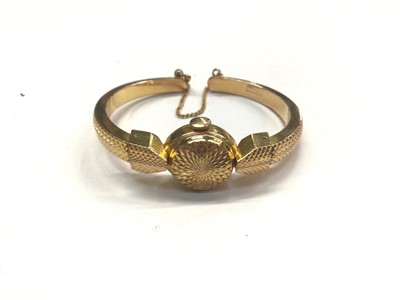 Lot 863 - 1950s Dreffa ladies gold plated bangle watch