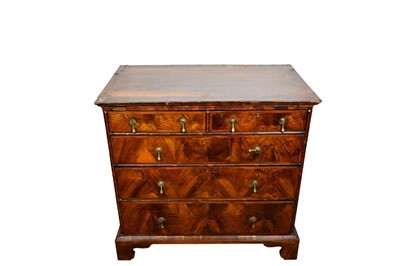 Lot 1385 - George I figured walnut chest