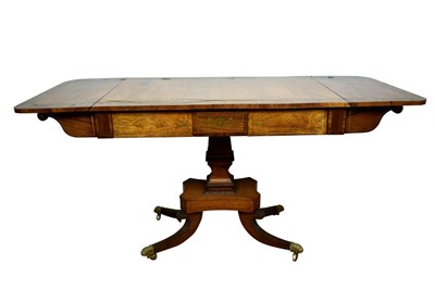 Lot 1337 - Regency rosewood and brass inlaid sofa table