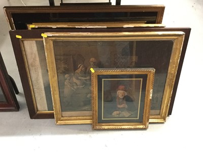 Lot 505 - Group of pictures prints and engravings to include the Miser, Gretna Green and others