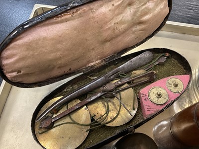 Lot 708 - Late 19th/early 20th century Chinese metalwork opium pipe and other related paraphernalia