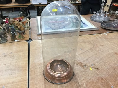 Lot 435 - Glass dome with copper base