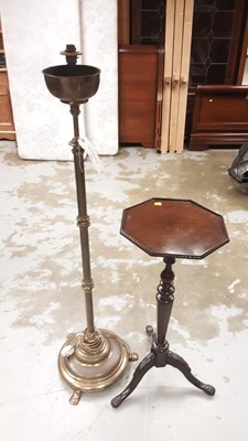 Lot 1088 - Chippendale style mahogany kettle stand and a brass standard lamp