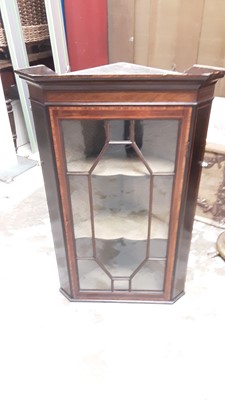 Lot 1090 - George III mahogany glazed corner cupboard