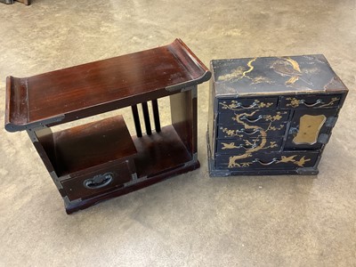 Lot 187 - Japanese lacquer table cabinet and wall shelf