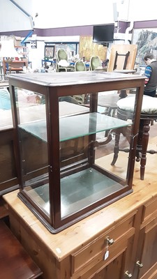 Lot 1043 - 19th century mahogany table top display cabinet with two glass shelves 53.5 cm wide, 37 cm deep, 61.5 cm high