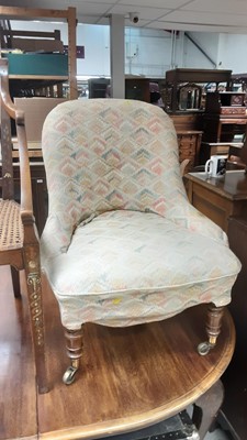 Lot 1090 - Victorian spoon back nursing chair