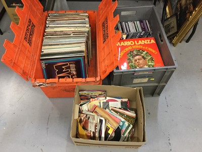 Lot 432 - Three boxes of LP records, singles and CD's