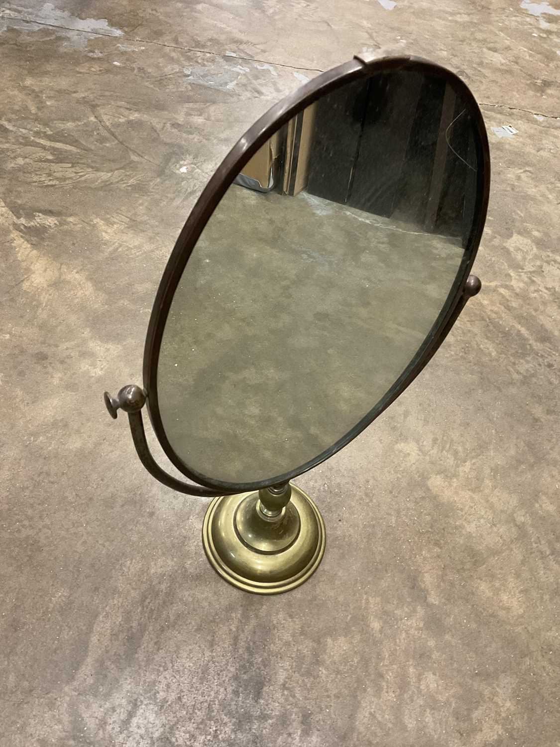 Lot 367 - Vintage brass frame dressing table mirror