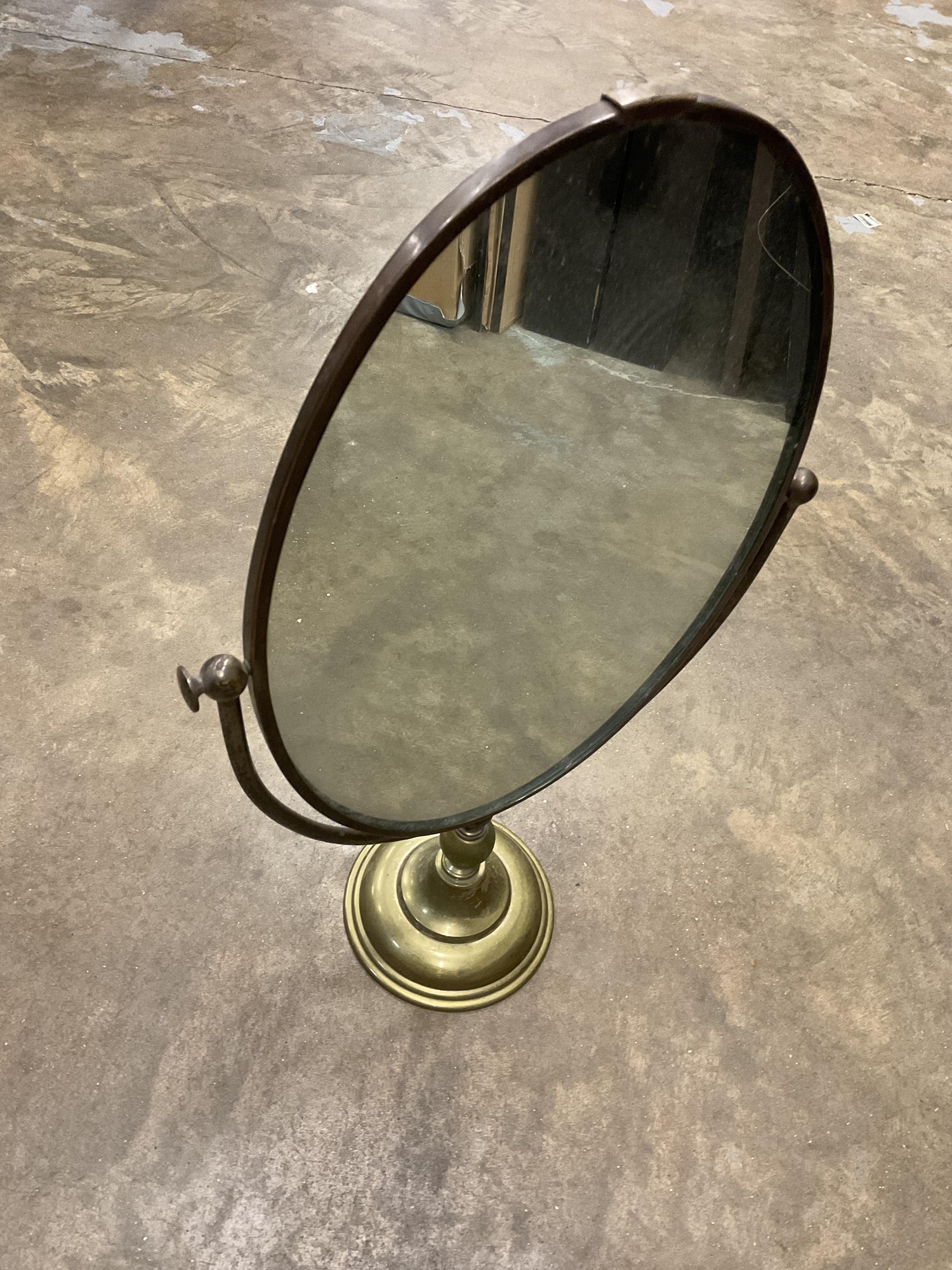 Lot 367 Vintage brass frame dressing table mirror