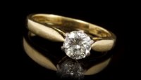 Lot 440 - Diamond single stone ring, the brilliant cut...