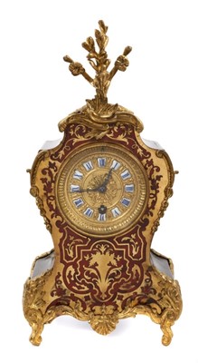 Lot 651 - 19th century French mantel clock in boulle work case