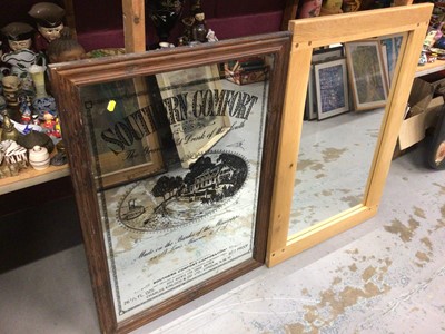 Lot 563 - Southern Comfort advertising mirror and another new oak mirror