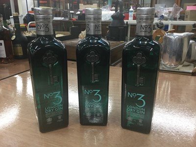 Lot 453 - Gin- three 700ml bottles of No. 3 London Dry Gin (3)