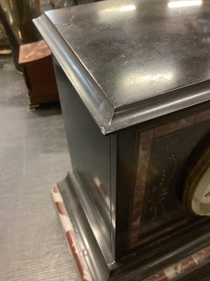 Lot 133 - Good quality early 20th century slate mantel clock and two further mantel clocks