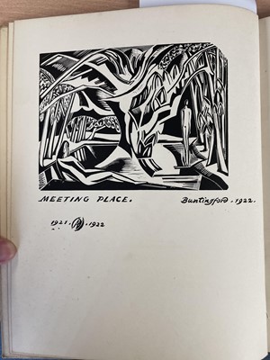 Lot 1143 - Paul Nash - Places, 7 Prints reproduced from Woodblocks, designed and engraved by Paul Nash with illustrations in prose, numbered 178 of 210 copies, board ends