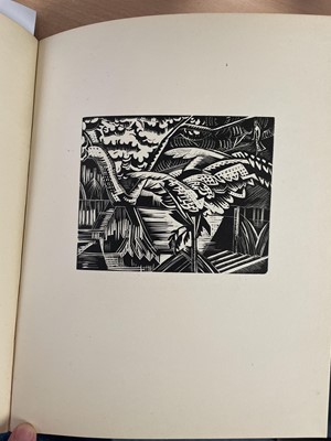 Lot 1143 - Paul Nash - Places, 7 Prints reproduced from Woodblocks, designed and engraved by Paul Nash with illustrations in prose, numbered 178 of 210 copies, board ends