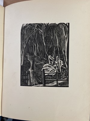 Lot 1143 - Paul Nash - Places, 7 Prints reproduced from Woodblocks, designed and engraved by Paul Nash with illustrations in prose, numbered 178 of 210 copies, board ends