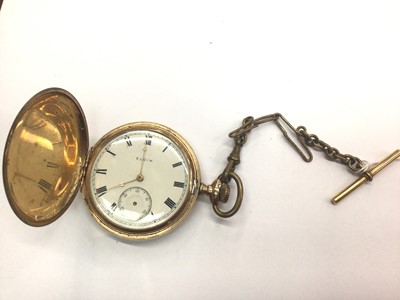 Lot 826 - Elgin gold plated full hunter pocket watch