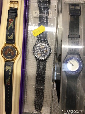 Lot 881 - Lot of contemporary wristwatches including Toy Watch, Swatch, Nautica, Claude Valentini, Liberty and others, mostly boxed