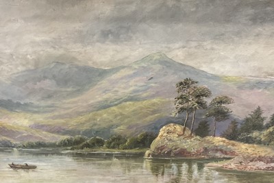 Lot 194 - Early 20th century oil on canvas - Loch scene