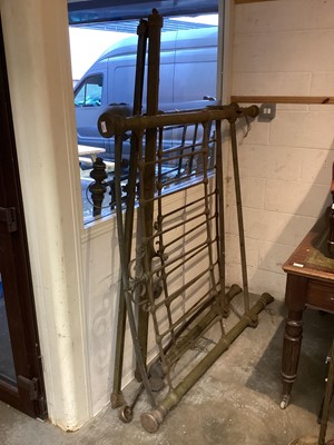 Lot 1062 - Victorian brass and iron double bed with side irons