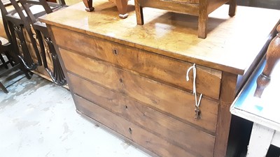 Lot 1064 - Nineteenth century French walnut secretaire chest of four drawers, 133cm wide, 66cm deep, 90.5cm high