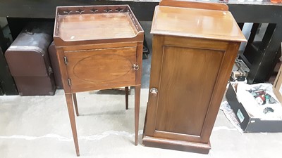 Lot 1112 - Regency mahogany pot cupboard together with a Victorian pot cupboard