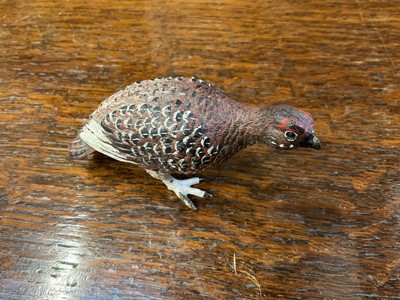 Lot 165 - Austrian cold painted bronze model of a grouse, 9cm long