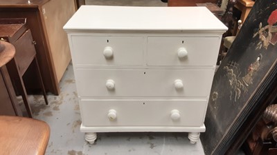 Lot 1106 - Victorian painted pine chest of two short and two long drawers, 86.5cm wide, 46cm deep, 91cm high