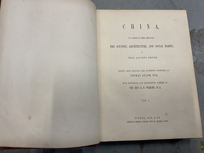 Lot 1699 - China Illustrated, drawn from the sketches by Thomas Allom, 2 vols., published by Fisher, Son & Co.