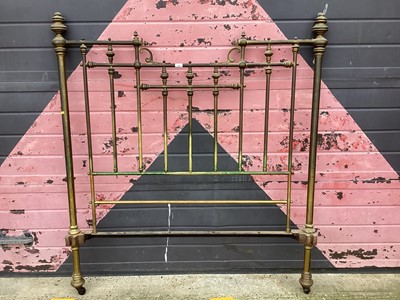 Lot 1093 - Victorian brass double bedstead.