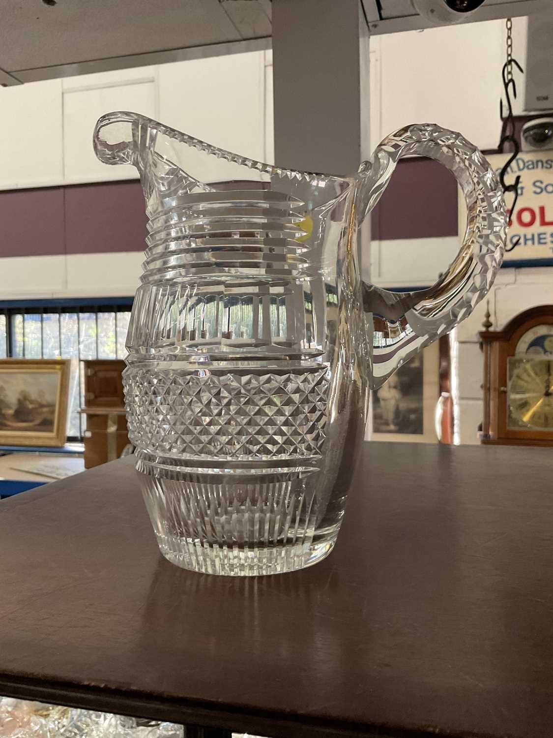 Lot 177 - Edwardian cut glass water jug